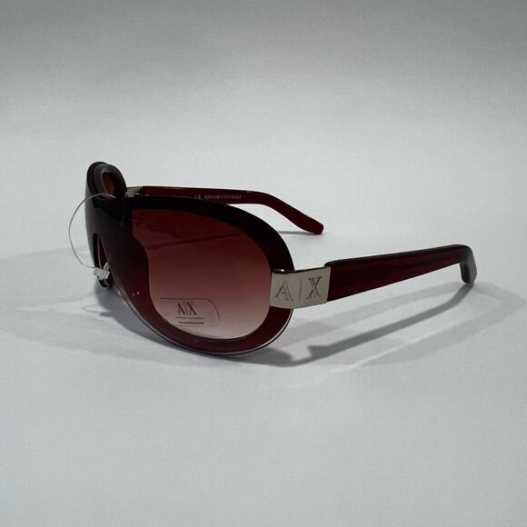 NWOT Armani Exchange Oversized Wrap Aviator Sunglasses Brown / Pink - Picture 4 of 10